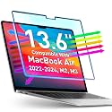 VINTEZ Magnetic Blue Light Screen Protector Compatible With MacBook Air 13.6" 2022, 2023, 2024, 2025 M2, M3, M4 Anti Blue Light Blocking Filter for Laptop