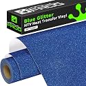 VINYL FROG Blue Glitter HTV Vinyl Roll 10" x8ft Shimmer Iron on Vinyl