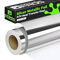 VINYL FROG Metallic Silver Heat Transfer Vinyl 12in x 25ft Silver HTV Vinyl