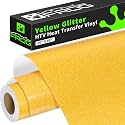 VINYL FROG Yellow Glitter HTV Vinyl Roll 10" x8ft Shimmer Iron on Vinyl
