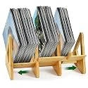Vinyl Record Storage Holder,Expandable &amp; Detachable Bamboo Album Holder
