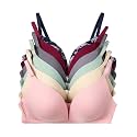 Viola's Secret 6 Pack of Color Print T-Shirt Bras B Cup C Cup and D Cup