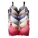 Viola's Secret 6 Pack of Color Print T-Shirt Bras B Cup C Cup and D Cup