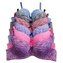 Viola's Secret 6 Pack of Color Print T-Shirt Bras B Cup C Cup and D Cup