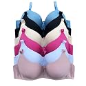 Viola's Secret 6 Pack of Color Print T-Shirt Bras B Cup C Cup and D Cup