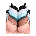 Viola's Secret 6 Pack of Color Print T-Shirt Bras B Cup C Cup and D Cup