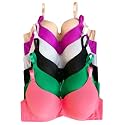 Viola's Secret 6 Pack of Color Print T-Shirt Bras B Cup C Cup and D Cup