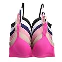 Viola's Secret 6 Pack of Color Print T-Shirt Bras B Cup C Cup and D Cup