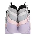 Viola's Secret 6 Pack of Color Print T-Shirt Bras B Cup C Cup and D Cup