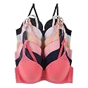 Viola's Secret 6 Pack of Color Print T-Shirt Bras B Cup C Cup and D Cup