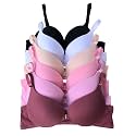 Viola's Secret 6 Pack of Color Print T-Shirt Bras B Cup C Cup and D Cup
