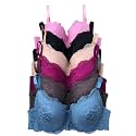 Viola's Secret 6 Pack of Color Print T-Shirt Bras B Cup C Cup and D Cup