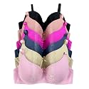Viola's Secret 6 Pack of Color Print T-Shirt Bras B Cup C Cup and D Cup