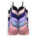 Viola's Secret 6 Pack of Color Print T-Shirt Bras B Cup C Cup and D Cup