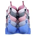Viola's Secret 6 Pack of Color Print T-Shirt Bras B Cup C Cup and D Cup