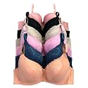 Viola's Secret 6 Pack of Color Print T-Shirt Bras B Cup C Cup and D Cup