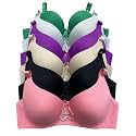 Viola's Secret 6 Pack of Color Print T-Shirt Bras B Cup C Cup and D Cup