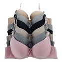 Viola's Secret 6 Pack of Color Print T-Shirt Bras B Cup C Cup and D Cup