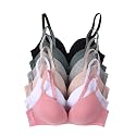 Viola's Secret 6 Pack of Color Print T-Shirt Bras B Cup C Cup and D Cup