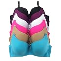 Viola's Secret 6 Pack of Color Print T-Shirt Bras B Cup C Cup and D Cup
