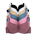 Viola's Secret 6 Pack of Color Print T-Shirt Bras B Cup C Cup and D Cup