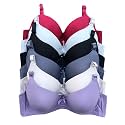 Viola's Secret 6 Pack of Color Print T-Shirt Bras B Cup C Cup and D Cup