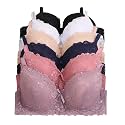Viola's Secret 6 Pack of Color Print T-Shirt Bras B Cup C Cup and D Cup