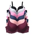 Viola's Secret 6 Pack of Color Print T-Shirt Bras B Cup C Cup and D Cup