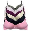 Viola's Secret 6 Pack of Color Print T-Shirt Bras B Cup C Cup and D Cup