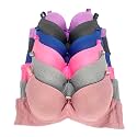 Viola's Secret 6 Pack of Color Print T-Shirt Bras B Cup C Cup and D Cup