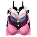 Viola's Secret 6 Pack of Color Print T-Shirt Bras B Cup C Cup and D Cup