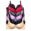Viola's Secret 6 Pack of Color Print T-Shirt Bras B Cup C Cup and D Cup