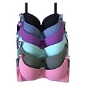 Viola's Secret 6 Pack of Color Print T-Shirt Bras B Cup C Cup and D Cup