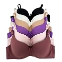 Viola's Secret 6 Pack of Color Print T-Shirt Bras B Cup C Cup and D Cup