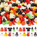 VioraWhite 100 Pcs Halloween Mini Resin Ducks Ghost Figurines