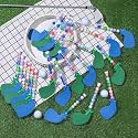 VioraWhite 24 Set Golf Party Favors Clear Plastic Candy Tubes,Green,Blue