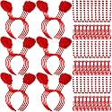 VioraWhite 36/72 pcs Crawfish Boil Party Necklace and Lobster Shrimp Headbands Hair Hoops for Mardi Gras Crab Seafood Party