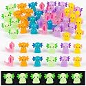 VioraWhite 48 Pcs Mini Resin Axolotl Figurines Glow in The Dark