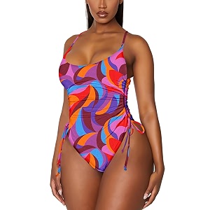 Viottiset Womens Ruched High Cut One Piece