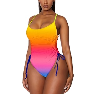 Viottiset Womens Ruched High Cut One Piece