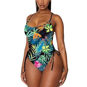 Viottiset Womens Ruched High Cut One Piece
