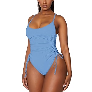 Viottiset Womens Ruched High Cut One Piece