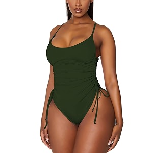 Viottiset Womens Ruched High Cut One Piece