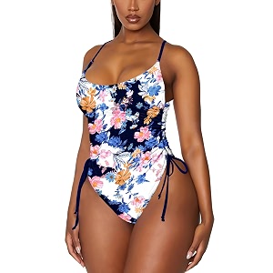 Viottiset Womens Ruched High Cut One Piece