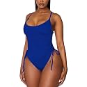 Viottiset Women's Ruched High Cut One Piece Swimsuit Tummy Control Bathing Suit Monokini