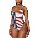 Viottiset Women's Ruched High Cut One Piece Swimsuit Tummy Control Bathing Suit Monokini