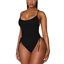 Viottiset Women's Ruched High Cut One Piece Swimsuit Tummy Control Bathing Suit Monokini