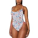 Viottiset Women's Ruched High Cut One Piece Swimsuit Tummy Control Bathing Suit Monokini