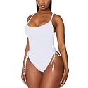 Viottiset Women's Ruched High Cut One Piece Swimsuit Tummy Control Bathing Suit Monokini