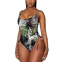 Viottiset Women's Ruched High Cut One Piece Swimsuit Tummy Control Bathing Suit Monokini